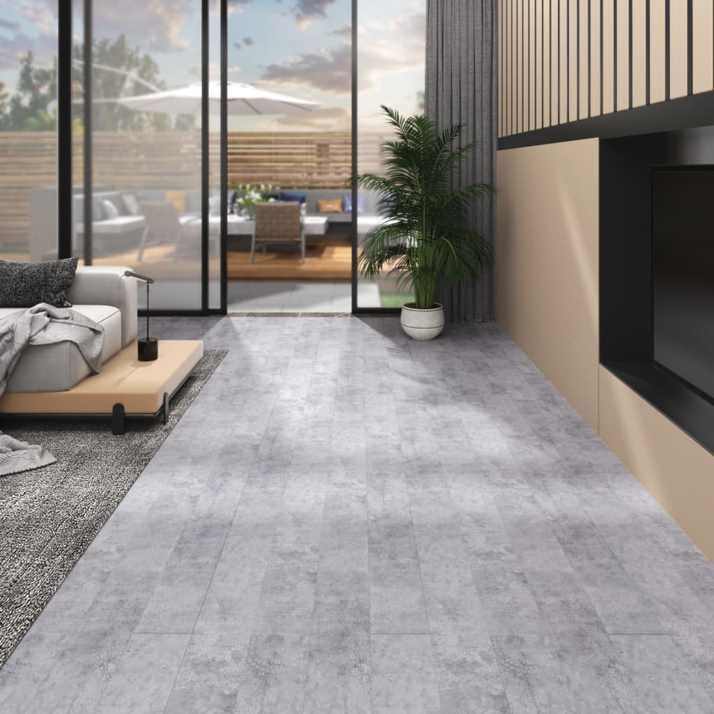 Vidaxl Piso de piso Autoadhesivo 4.46 m² 3 mm PVC Cement Grey