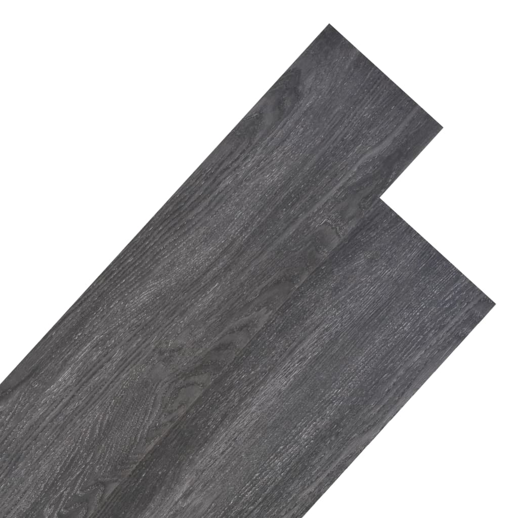 Tablas de piso Vidaxl no adhesivo de 4.46 m² 3 mm de PVC negro