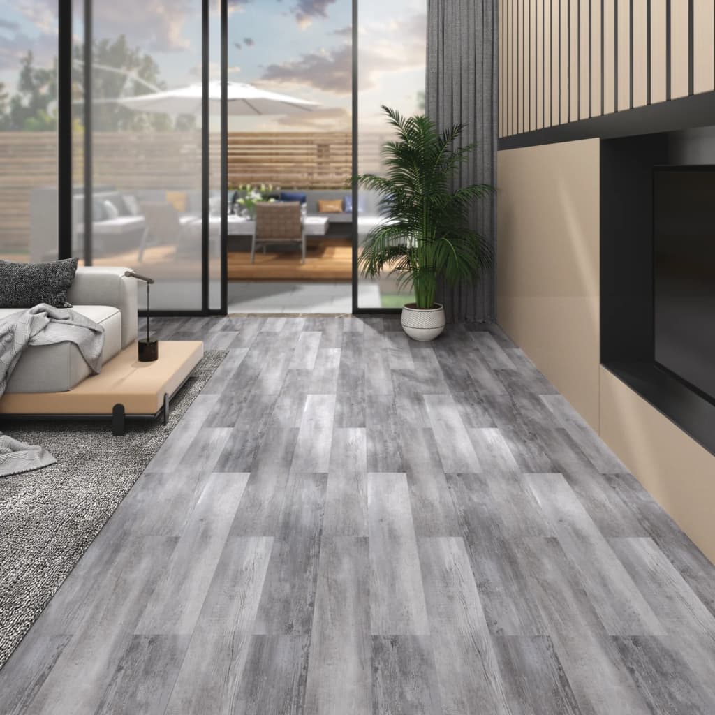 Vidaxl Floorboards Self -adhæsiv 5,02 m² 2 mm PVC Matt Wood Gray