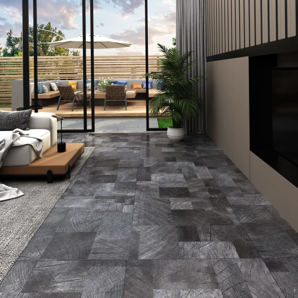 Vidaxl Floorboards Selvlavt 5,11 m² PVC Wood Structure Gray Gray