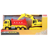 Toi-toys trucks tilt truck with excavator light sound