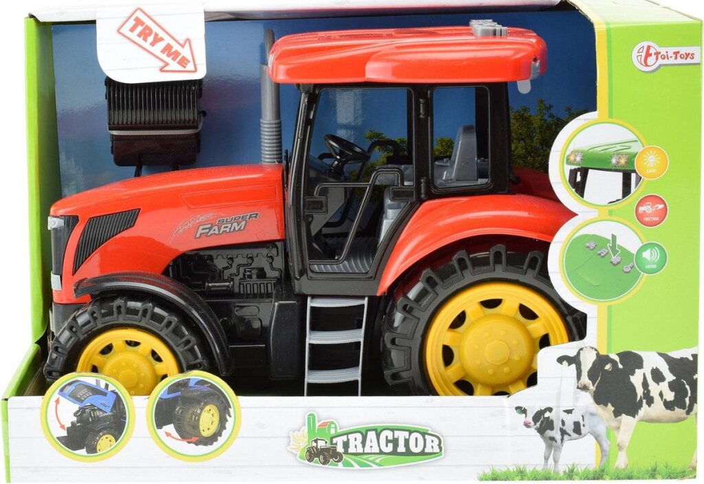 Toi-toys tractor groot met licht en geluid rood