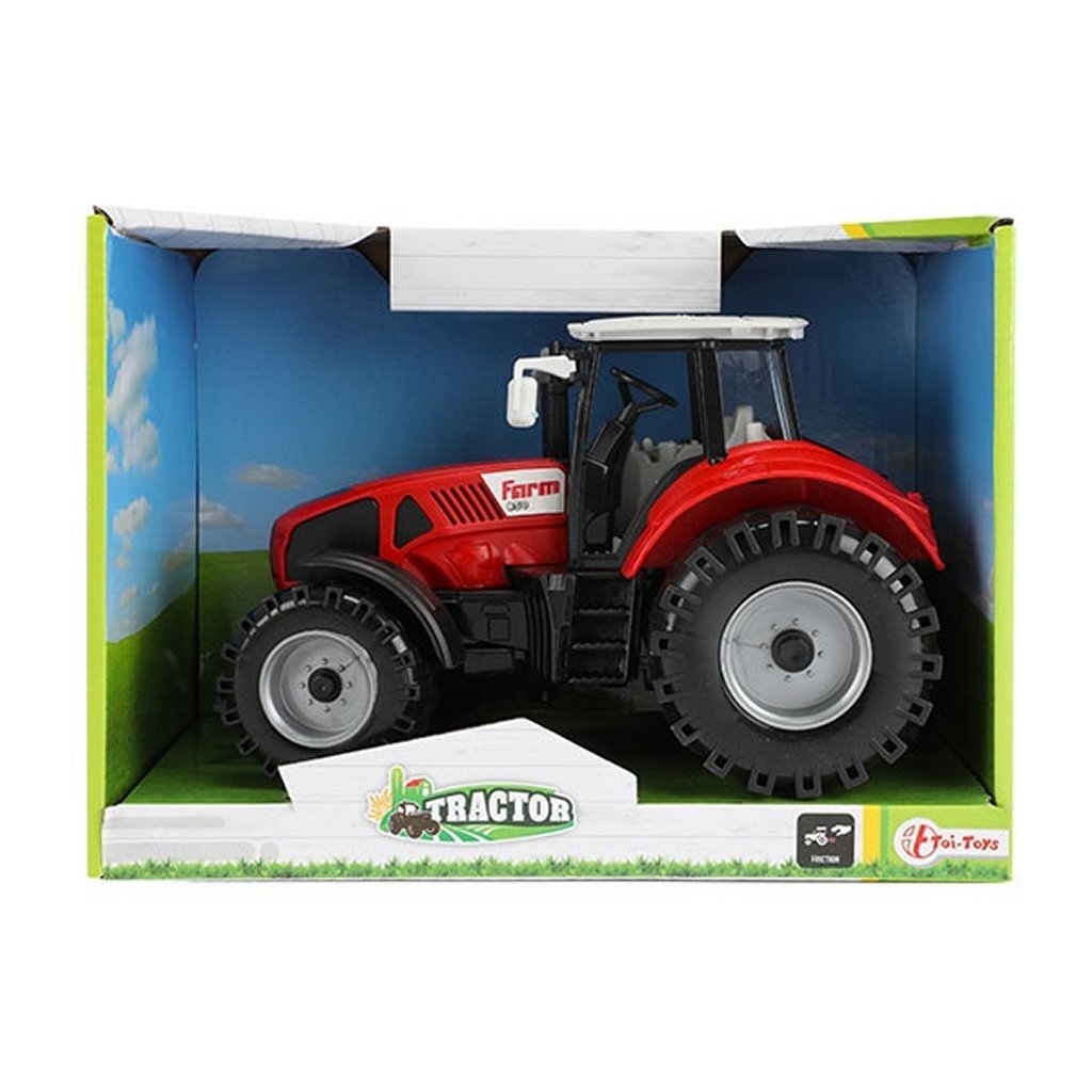 Toi-Toys tractor with friction red, 19cm