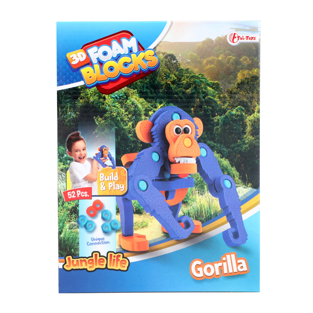 Toi-toys toi-toys knutselpuzzel aap junior 25,8 cm blauw 59-delig