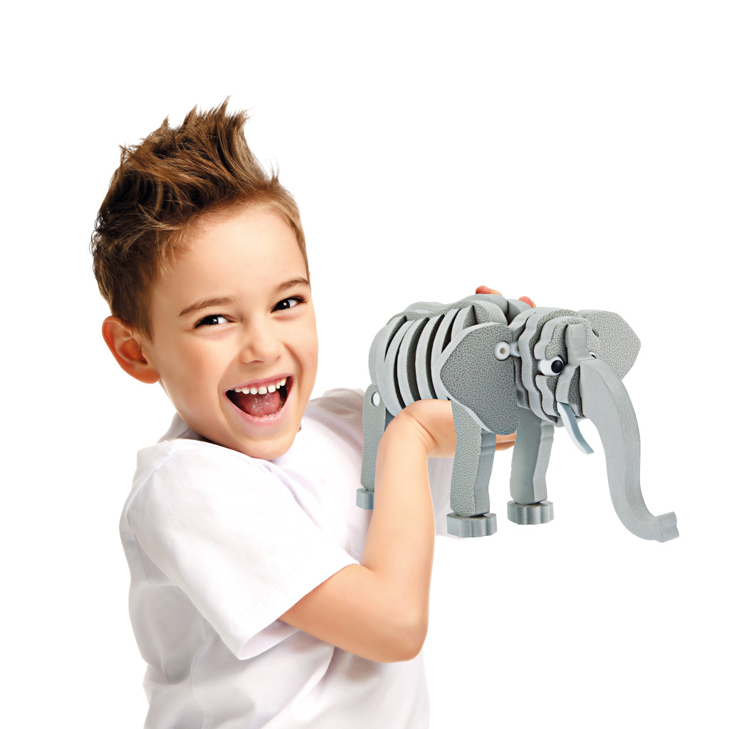 Toi-Toys 3D Puzzle Elephant Junior 31,5 cm skumgrå 75-stycken