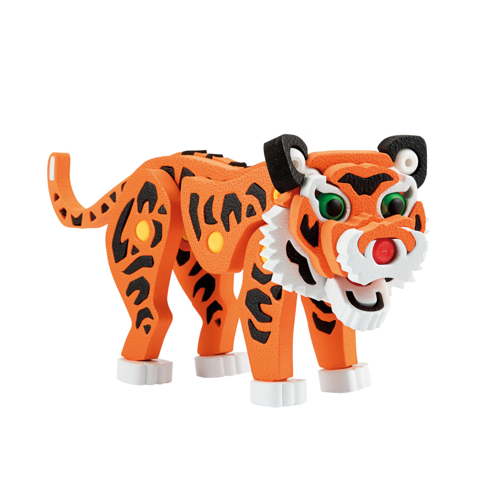 Toi-Toys 3D Puzzle Tiger Junior 31,5 cm skumoransje 121-stykke