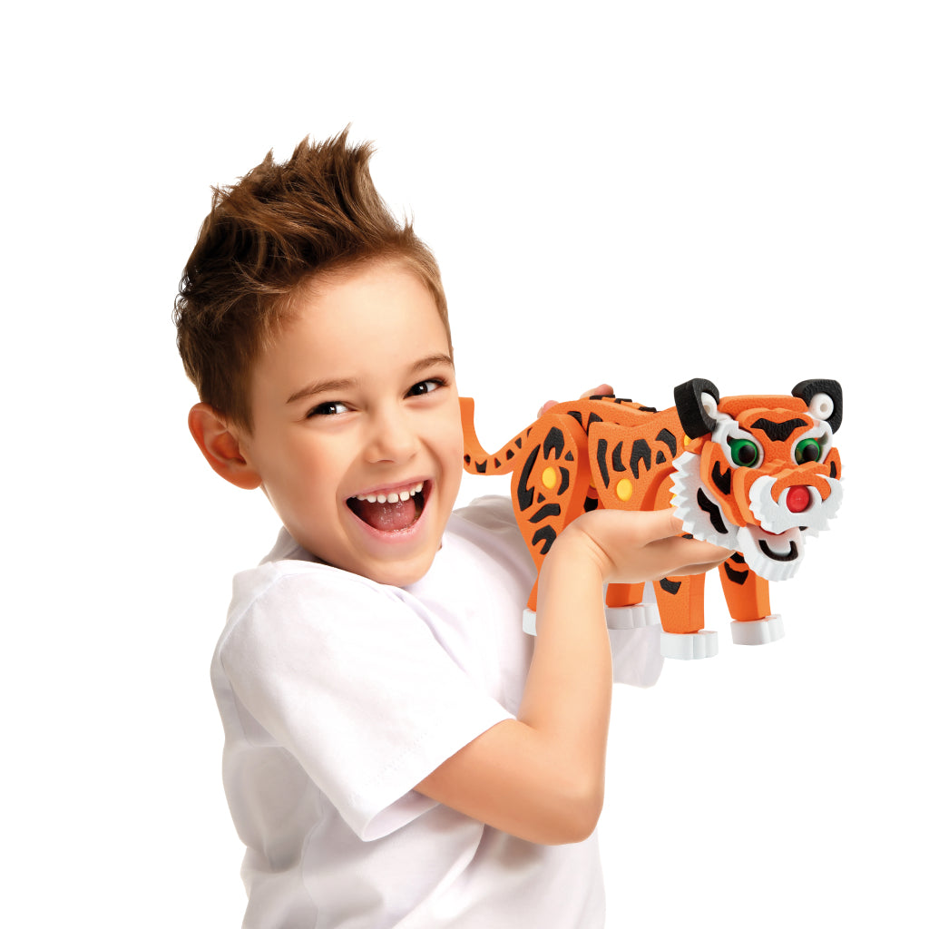 Toi-toys 3d Puzzle Tiger Junior 31,5 cm pena oranžna 121-del