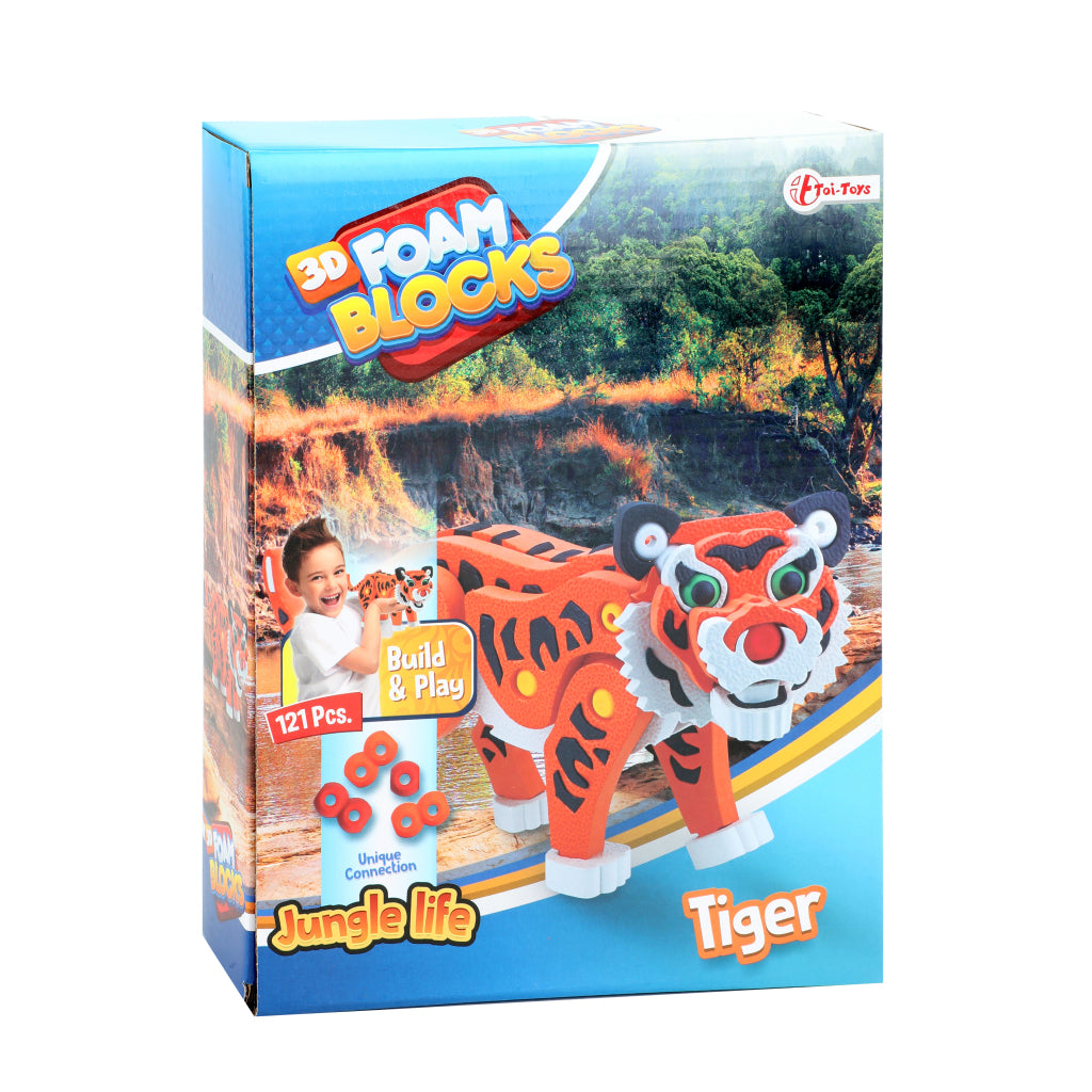 Toi-Toys 3D Puzzle Tiger Junior 31.5 cm Foam Orange 121-piece