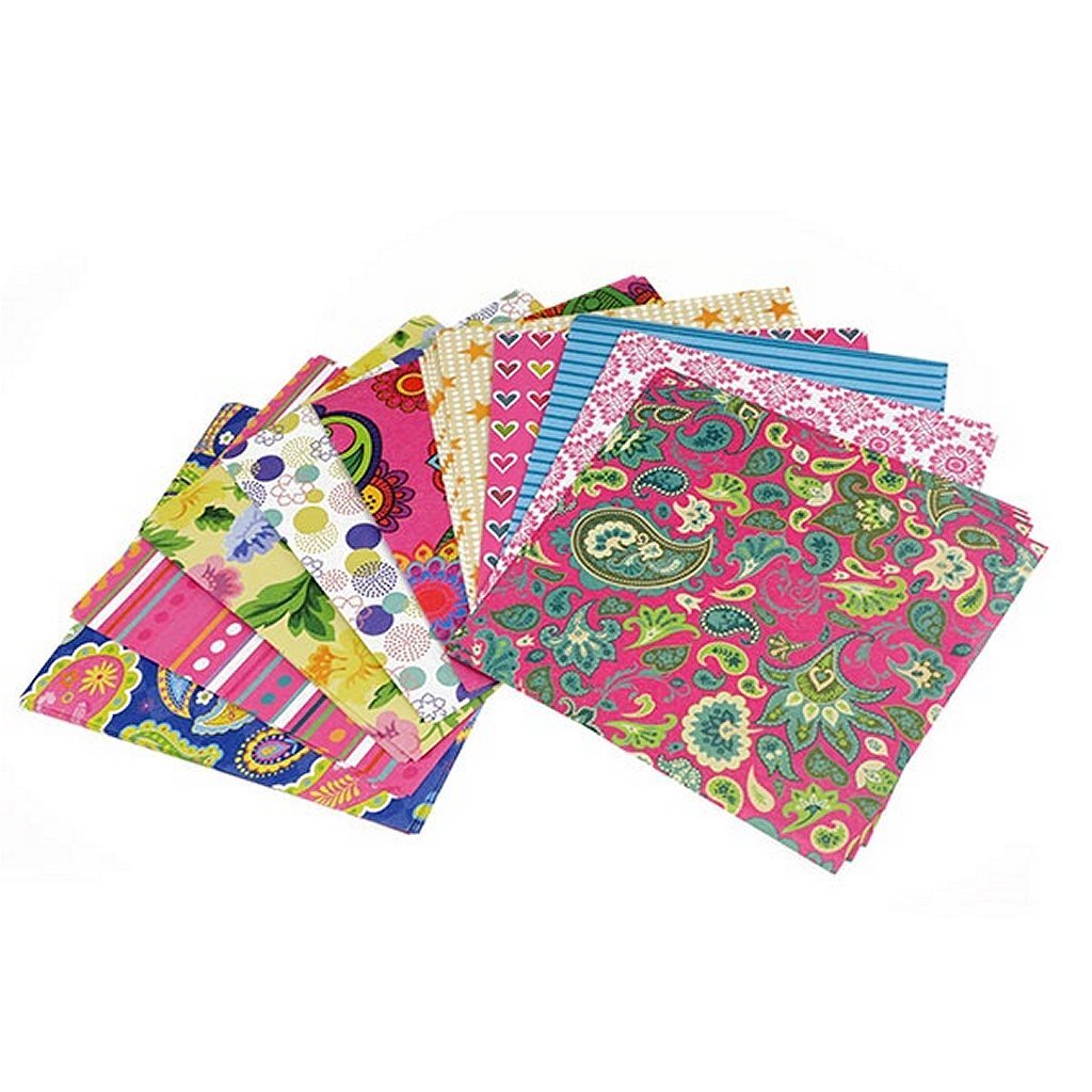 TOI-TOYS Craft Papier Set 100 feuilles imprimées 20x20cm