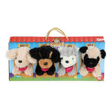 TOI-TOYS Chiens en peluche dans le loft pour chien valise 4 pièces