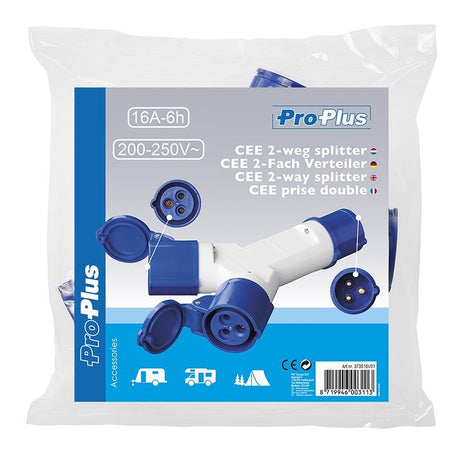 Proplus cee 2-weg splitter 16 amp egrave;re ip44 230 volt 3-polig