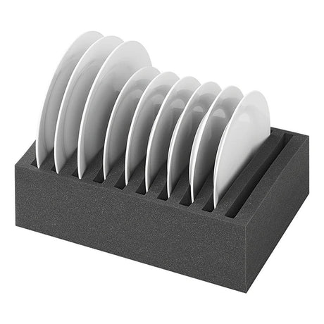 Proplus bordenhouder voor 10 borden 34x25x14 cm zwart foam