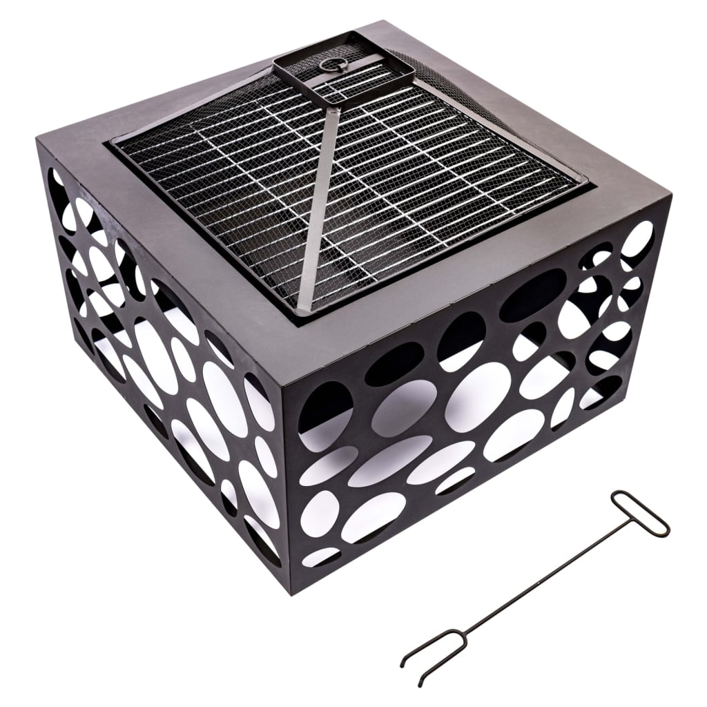Rotfeuerkamin Mikor mit Grillgrill schwarz