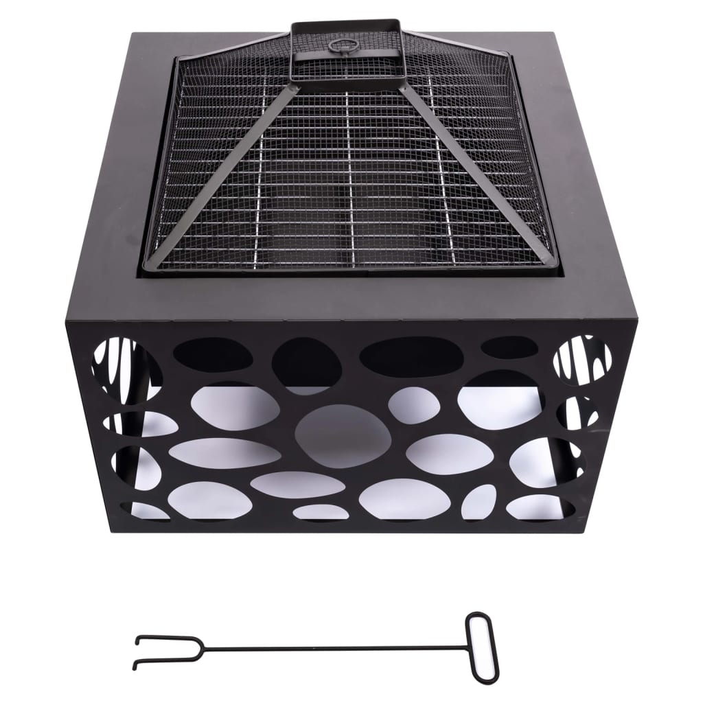 Rotfeuerkamin Mikor mit Grillgrill schwarz