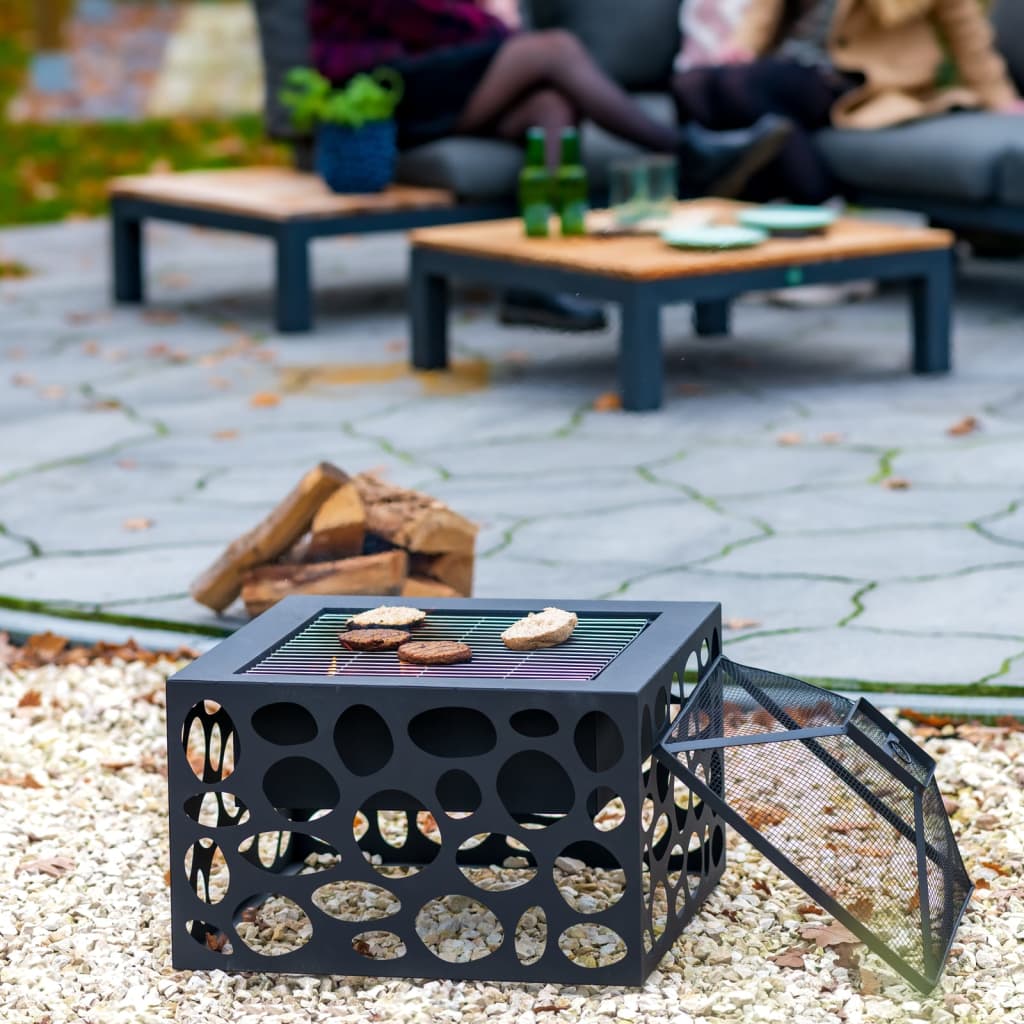 Rotfeuerkamin Mikor mit Grillgrill schwarz