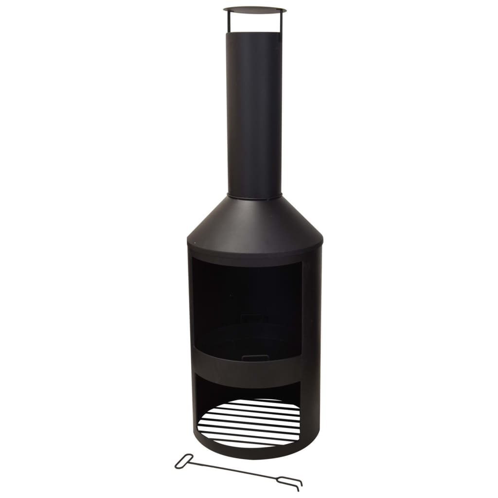 Progarden -Kamin mit Schornstein 134 cm Metall