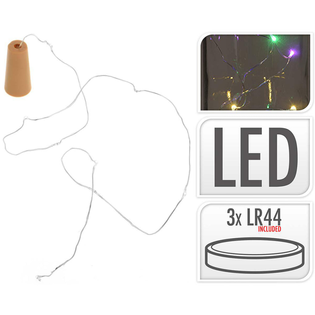 S.i.a. Flaschenverschluss-Lichtkabel mit 8 mehrfarbigen LED-Leuchten IP44