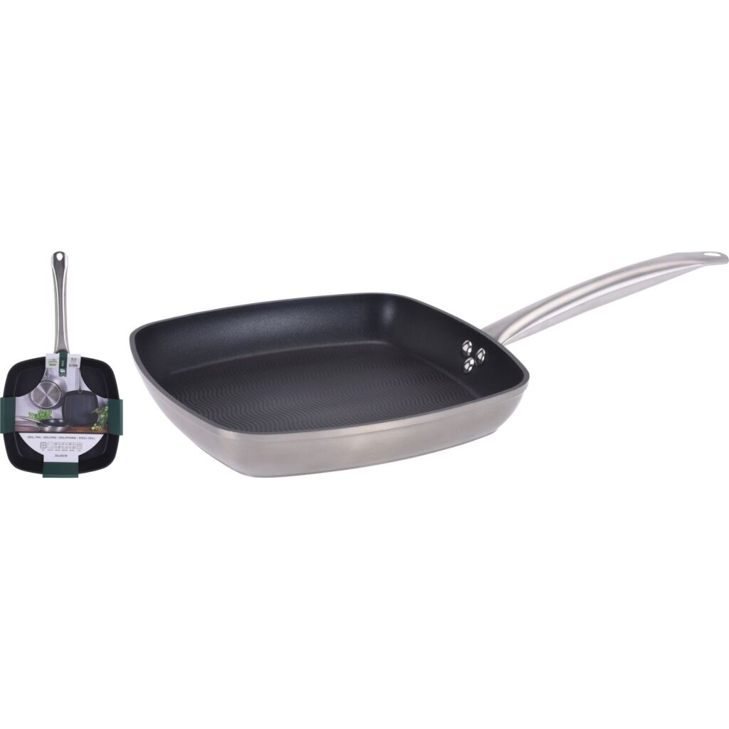 Excellent Houseware Grillpfanne 26 cm silber