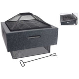 ProGarden Fire Bowl mit Gitterquadrat 52,5 x 52,5 x 18,5 cm dunkelgrau