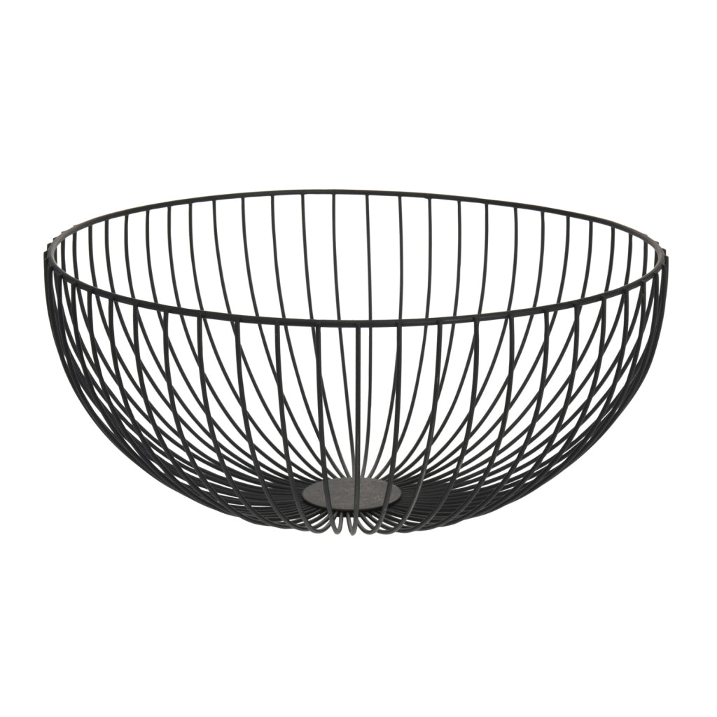 Aner Marken Metal Uebst Basket ronderëm 35x16 cm schwaarz