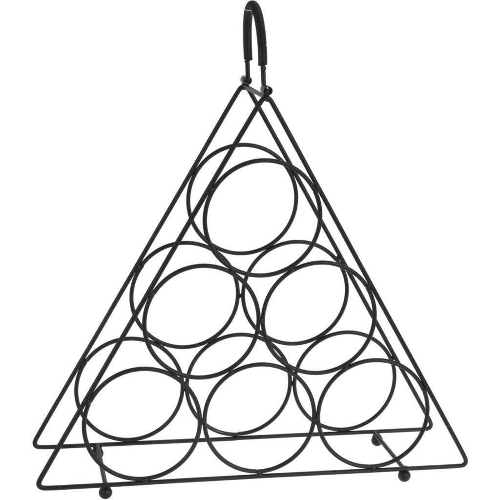 Basis Metal Wäin Rack fir 6 Fläschen schwaarz