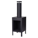 PROGARDEN PROGARDEN FUOCO UNDATO CON CHIMNEY 100 CM NERO