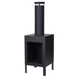 Prograrden Kamin mit Schornstein 100 cm schwarz