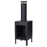 PROGARDEN PROGARDEN FUOCO UNDATO CON CHIMNEY 100 CM NERO