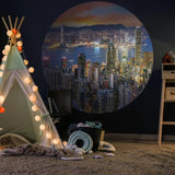 Wallart Wallart Wallow Circle Skyline by Night 190 cm