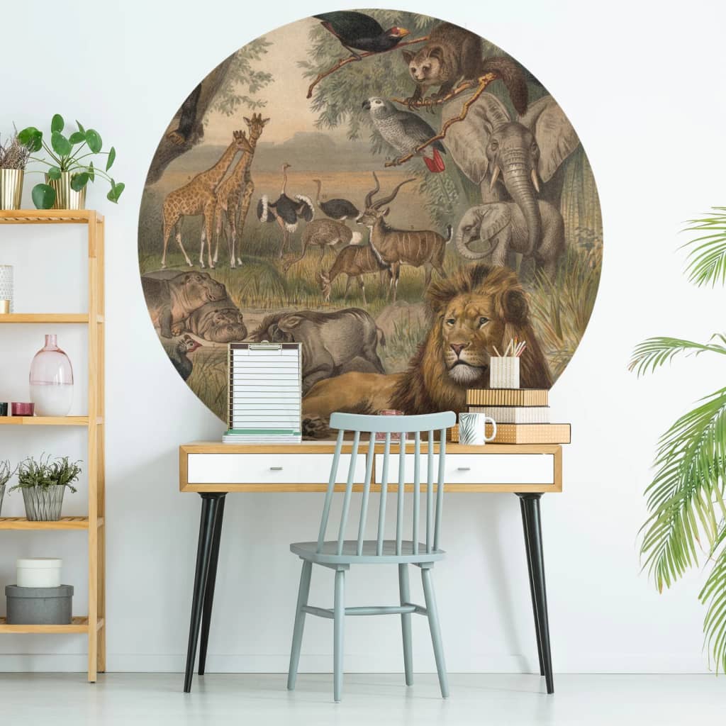 Wallart Wallart Wallow Circle Animals of Africa 190 cm