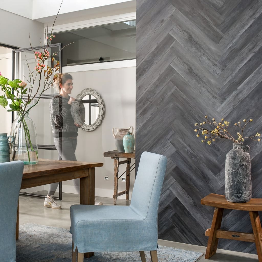 Wallart-Bretter aus Holz schleifen Holz Eiche Asche grau