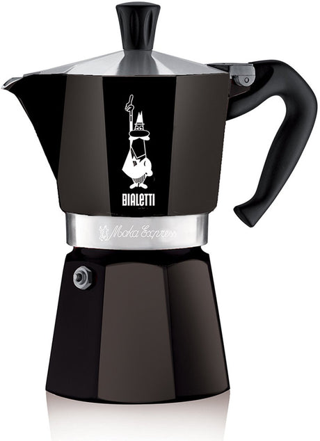 Bialetti Moka Express - Perkolator - 6 Tassen - Aluminium - Schwarz