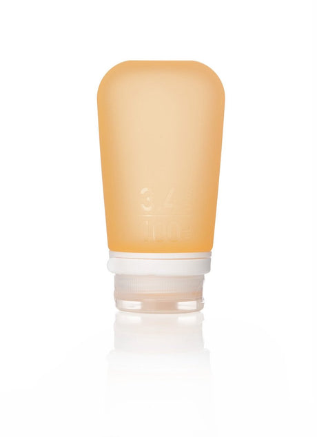 Human Gear – Gotoob+ – Reiseflasche – Flachmann – wiederverwendbar – auslaufsicher – leicht – groß – 100 ml – Orange