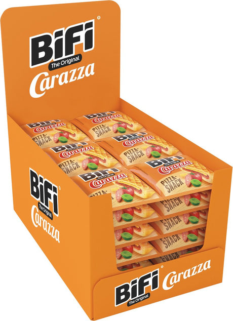 Bifi Carazza – Pizzasnack – mit Salami, Käse und Tomatensauce – idealer Fleischsnack – für zwischendurch, unterwegs oder in der Lunchbox – 30x40g