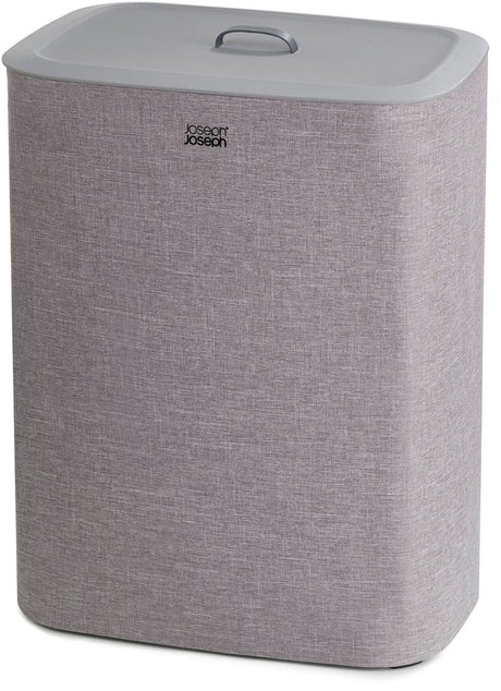 Joseph Joseph Tota Wäschekorb – 2 Fächer – Wäschesortierung – 90 Liter – Grau