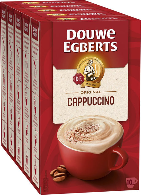 Douwe Egberts Verwöhnkaffee Cappuccino Instantkaffee – 5 x 10 Beutel