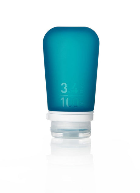 Human Gear – Gotoob+ – Reiseflasche – Flachmann – wiederverwendbar – auslaufsicher – leicht – groß – 100 ml – Blaugrün