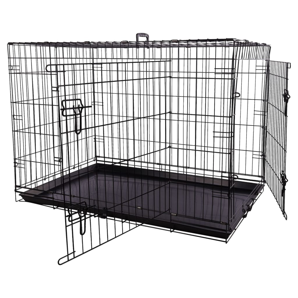 Flamingo Flamingo Wire Gage con porta scorrevole Mezo XL 70x109x77 cm nero