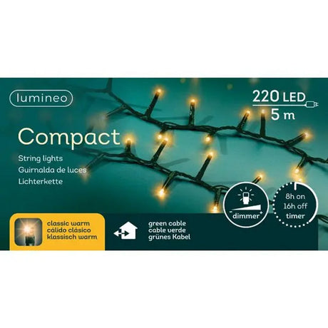 Kaemingk LED-Kompaktleuchten für den Außenbereich, grün, klassisch, warm, L. 500 cm