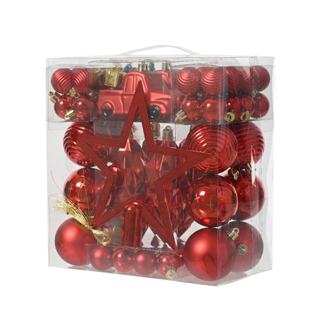 Kaemingk decoris Weihnachtsbaumschmuck 67-teilig rot