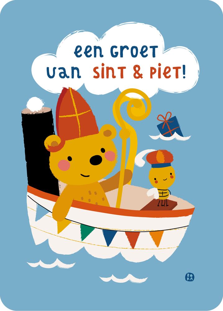 Bora een groet van sint p ansichtkaart