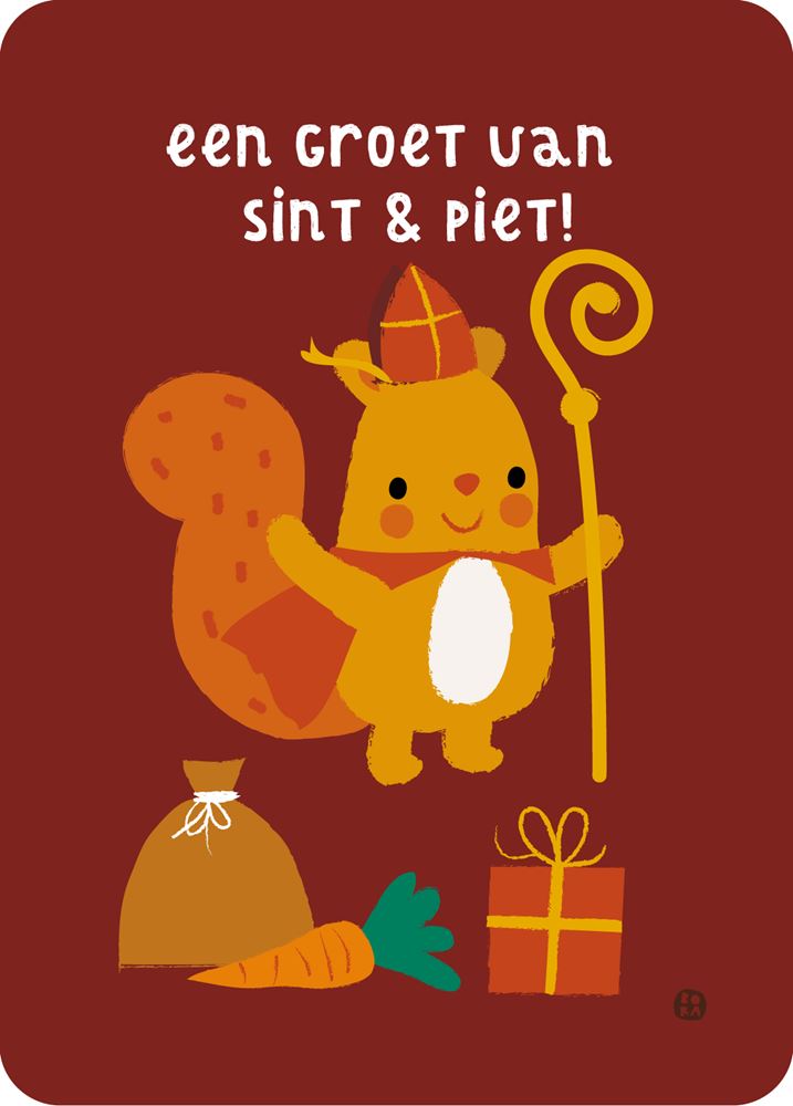 Bora een groet van sint p ansichtkaart