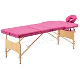 Vidaxl Massage Table Tableabsible 3 Zonen Holz Pink