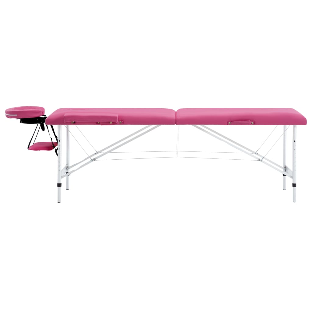 Vidaxl Massage Bord sammenfoldelig 2 zoner Aluminium Pink