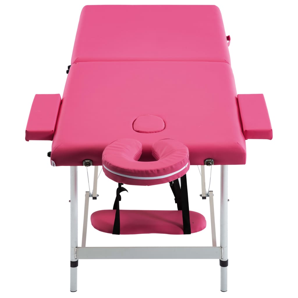 Vidaxl Massage Bord sammenfoldelig 2 zoner Aluminium Pink