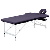 Vidaxl Massage table Collapsible 2 Zones Aluminum Purple