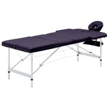 Vidaxl Massage Table Tableable 3 Zonen Aluminium Purple