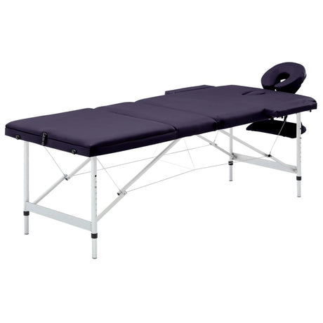 Vidaxx klappbare Massageliege 3 Zonen Aluminium Lila