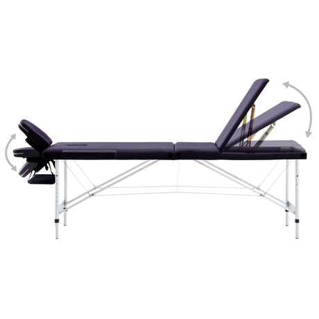 Vidaxx klappbare Massageliege 3 Zonen Aluminium Lila