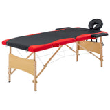 Vidaxl Massage Table Crollabile 2 zone Bera nero e rosso